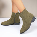 Chic French-Inspired Women's Ankle Boots with Side Zipper