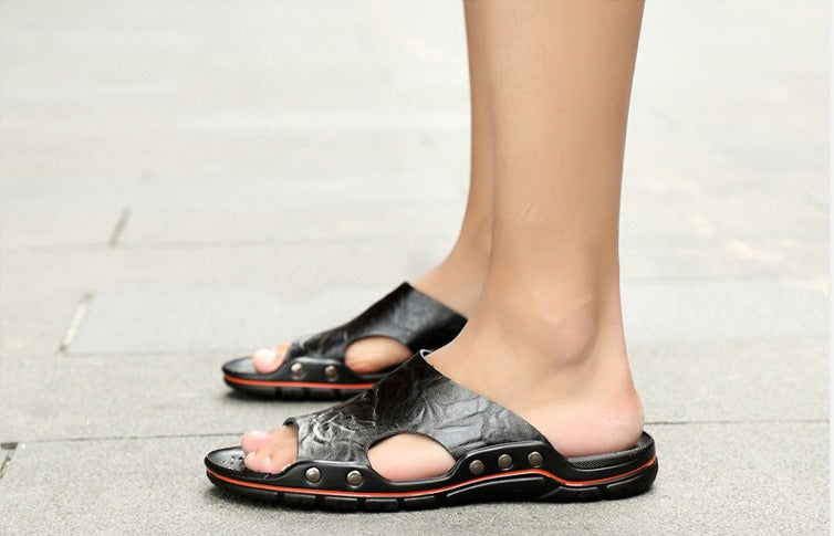 (Buy 2 Free Shipping) 2023 Beach Leather Sandal Slippers