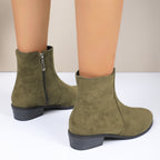Chic French-Inspired Women's Ankle Boots with Side Zipper