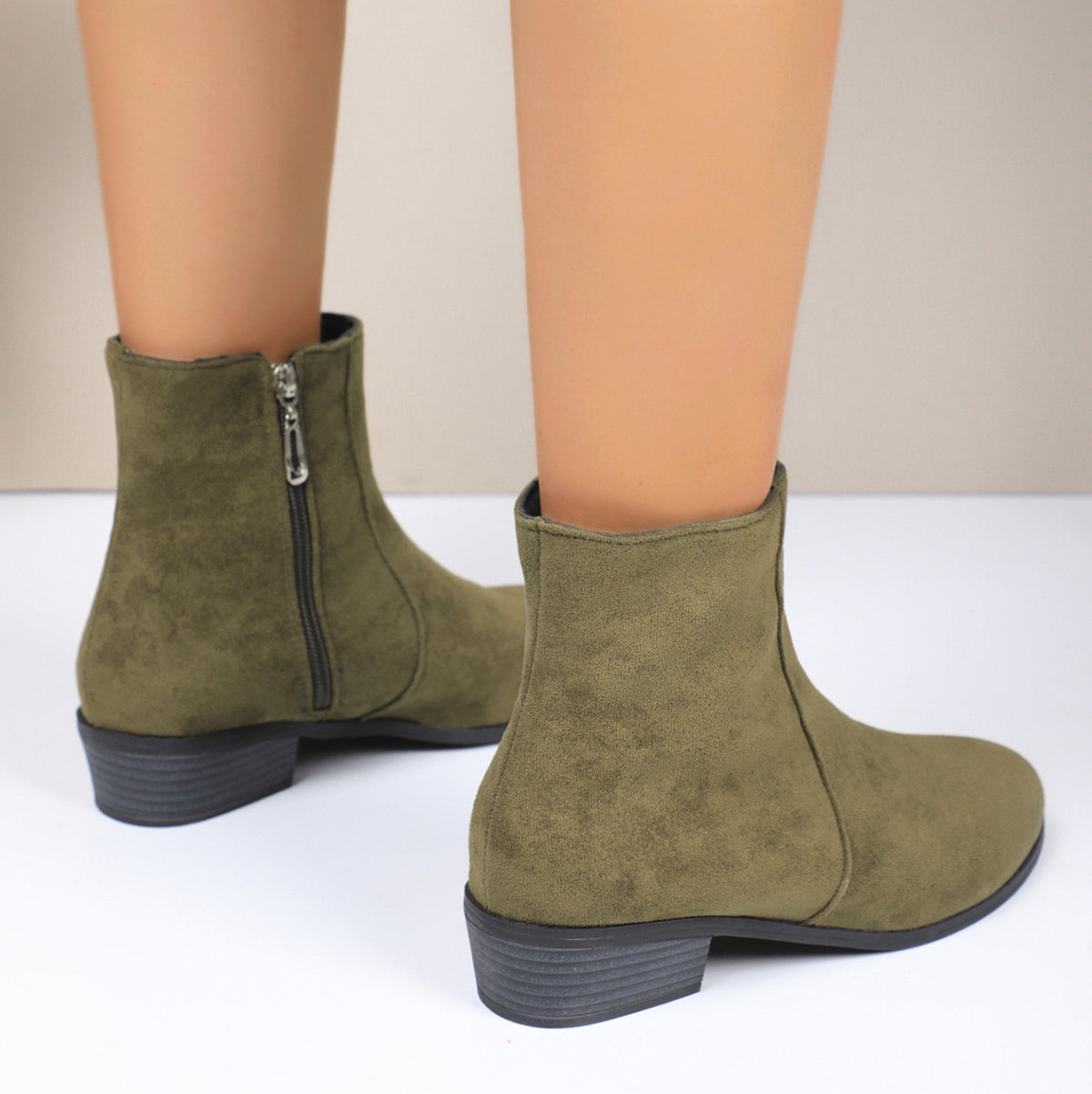 Chic French-Inspired Women's Ankle Boots with Side Zipper