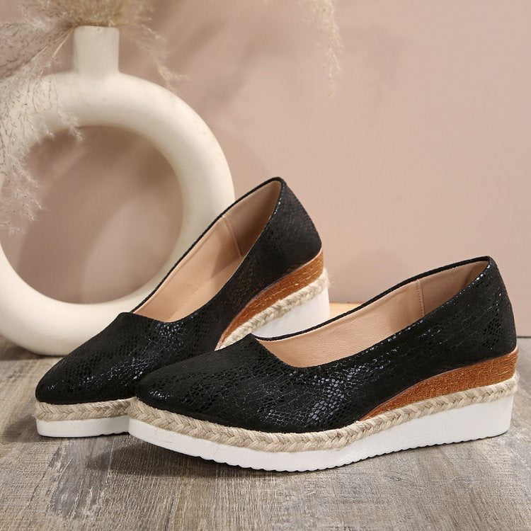 Women's Elegant Chunky Wedge Loafers