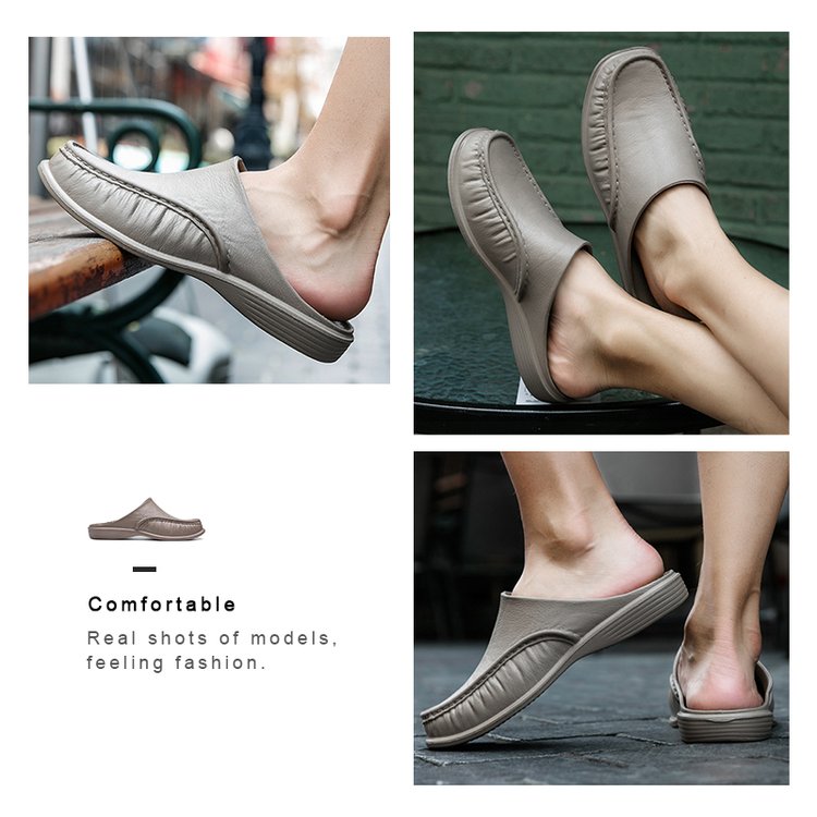 Men's Leather Home Slippers