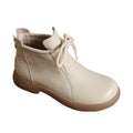 Women's Genuine Leather Comfort Ankle Boots – Soft Beige