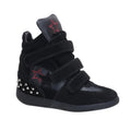 Women's Studded Wedge High-Top Sneakers – Black