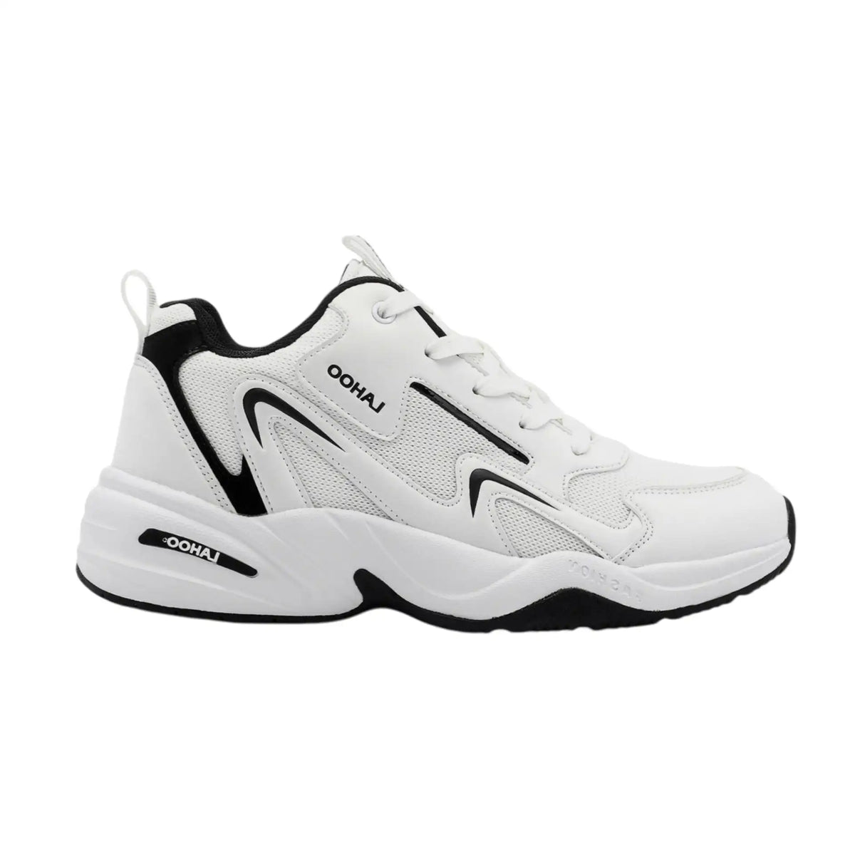 Unisex Lightweight Walking Sneakers – White & Black