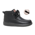 Women's Cozy Fur-Lined Moc Toe Ankle Boots – Black