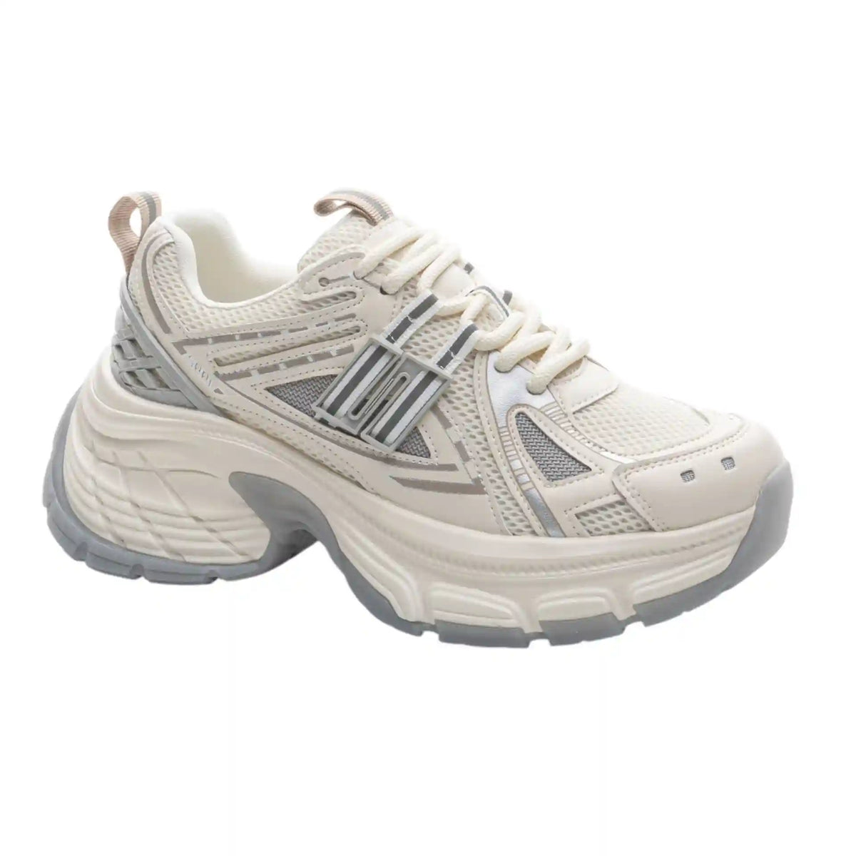 Women's Retro Chunky Platform Sneakers – Ivory Gray