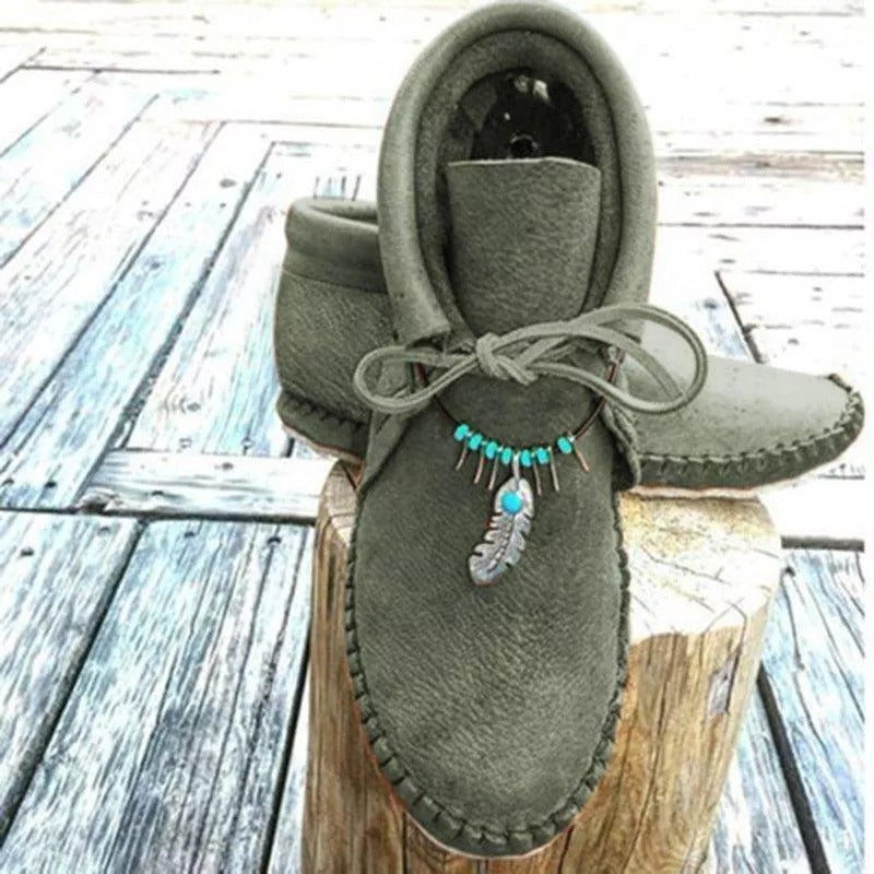 2022 WOMEN COWHIDE LEATHER FLAT HEEL BOOTS