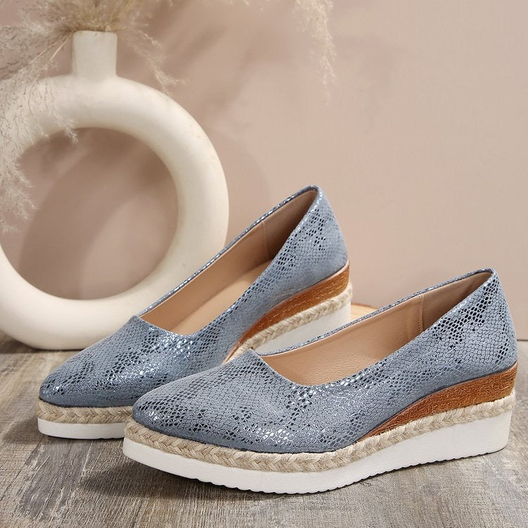 Women's Elegant Chunky Wedge Loafers