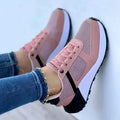 Women's Mixed Colors Lace-Up Casual Vulcanized Shoes