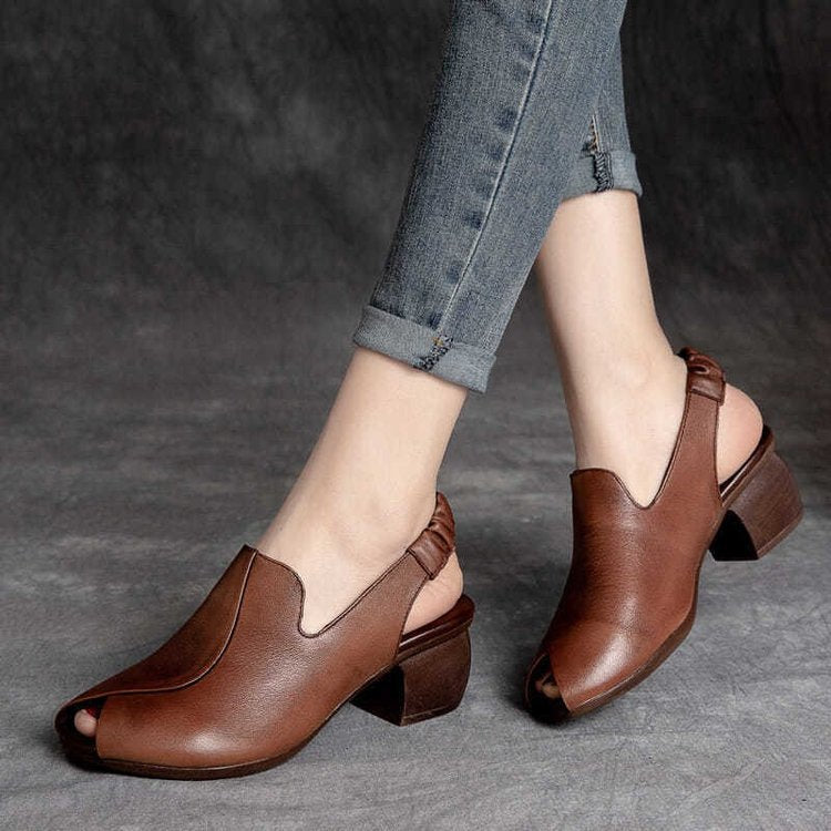 💥Flash Sale Today！🔥Last 99 Pairs Super Low Price🔥Soft-Soled Retro Leather Fish Mouth Women's Shoes