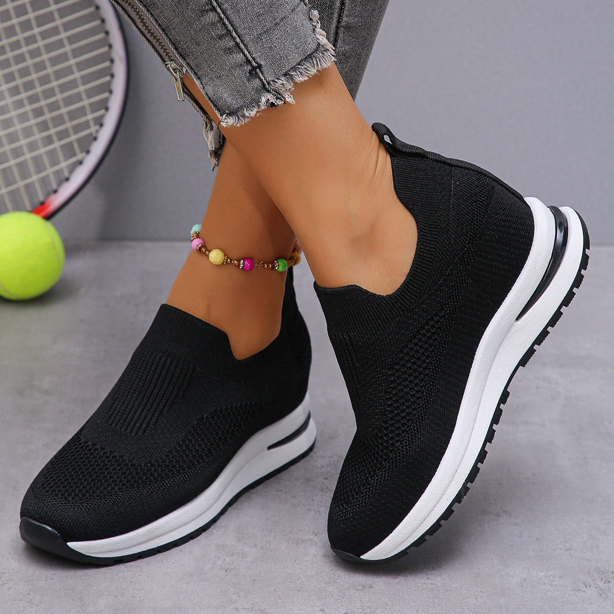 Women's Breathable Slip-on Wedge Sneakers