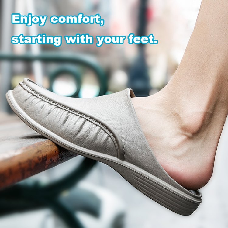 Men's Leather Home Slippers