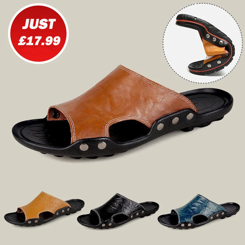 (Buy 2 Free Shipping) 2023 Beach Leather Sandal Slippers