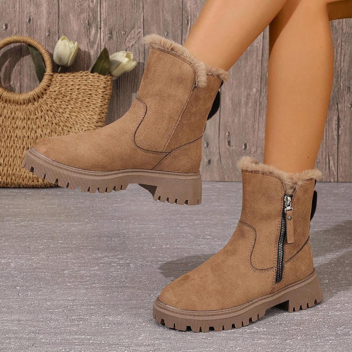 Cozy Plush Lined Short Boots for Women