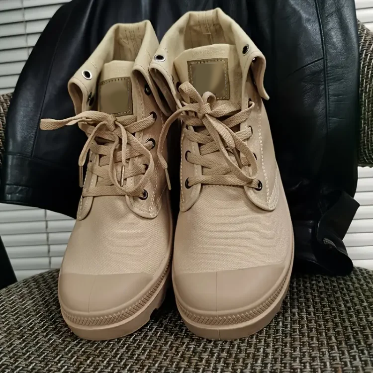 Men's Fashion Canvas Breathable Lightweight Solid Color Boots