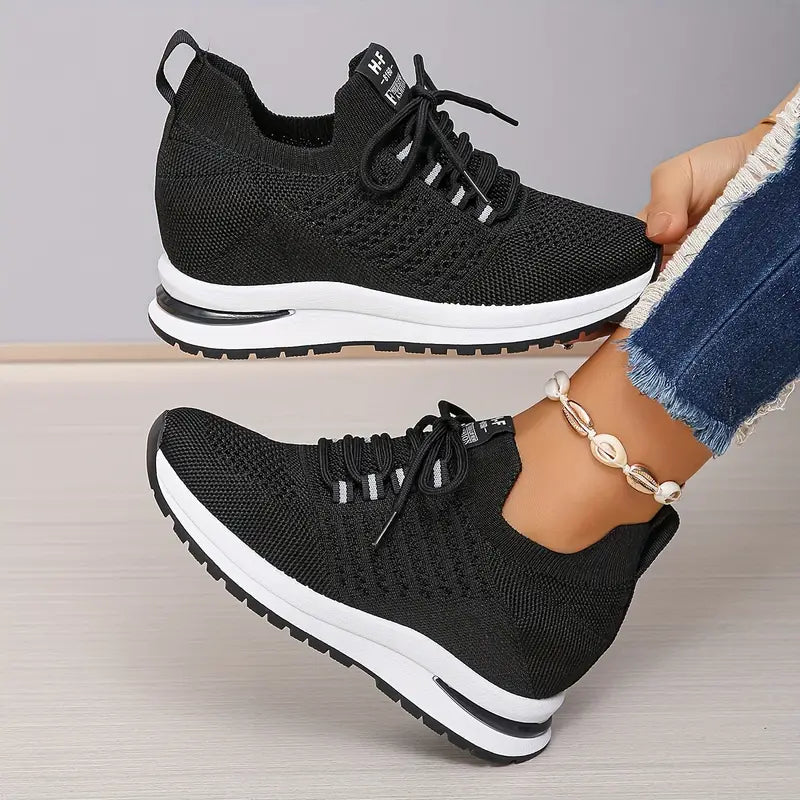 Women's Breathable Arch Support Platform Wedge Orthopedic Sneakers Walking Shoes