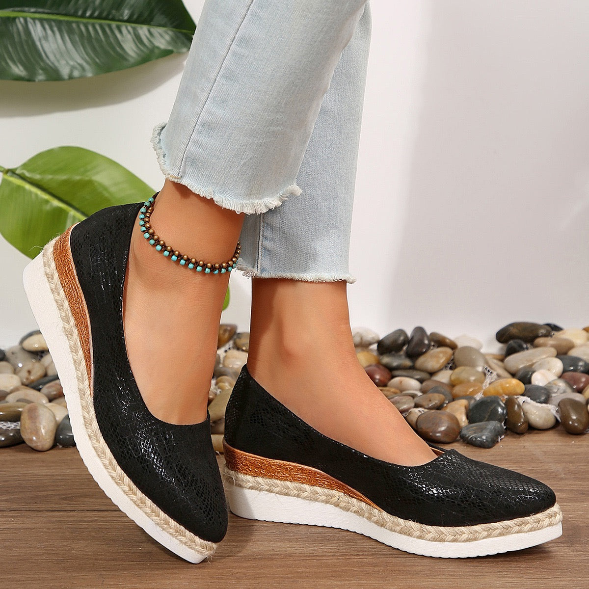 Women's Elegant Chunky Wedge Loafers