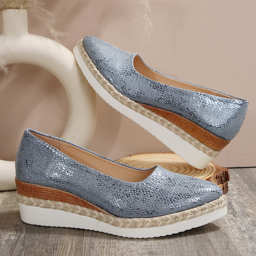 Women's Elegant Chunky Wedge Loafers