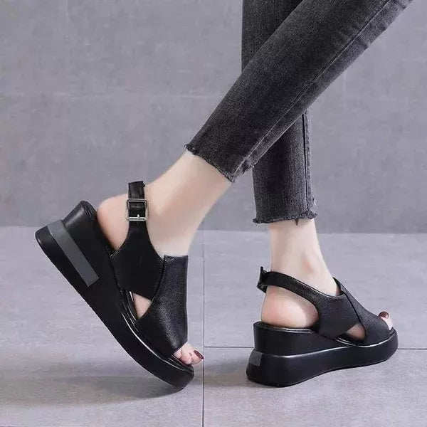 LEATHER HEEL SANDAL