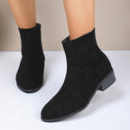 Chic French-Inspired Women's Ankle Boots with Side Zipper
