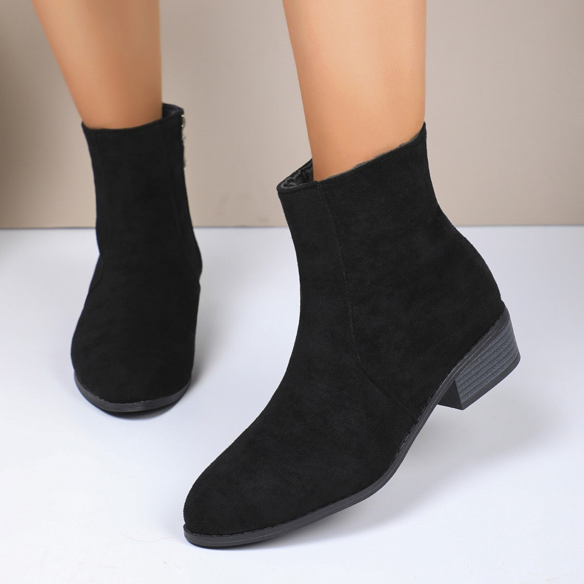Chic French-Inspired Women's Ankle Boots with Side Zipper
