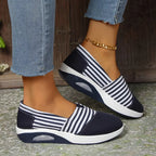 Women's Comfort Striped Slip-On Sneakers