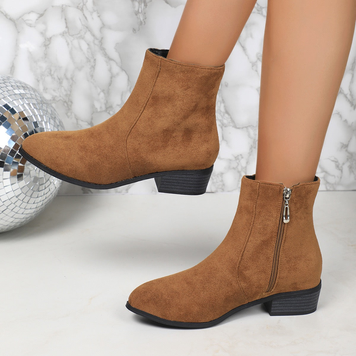 Chic French-Inspired Women's Ankle Boots with Side Zipper