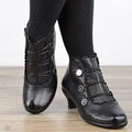 Women's Victorian Black Lace-Trimmed Button Ankle Boots