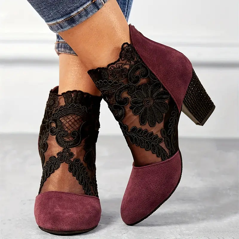 Women's Floral Lace Ankle Sandals