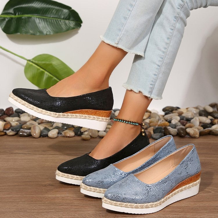 Women's Elegant Chunky Wedge Loafers