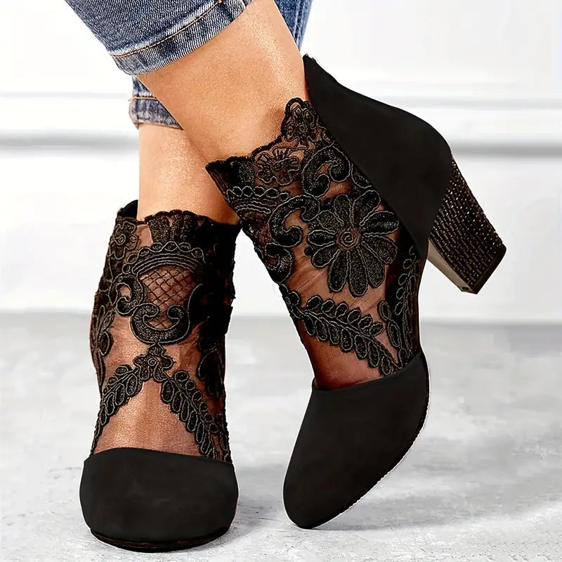 Women's Floral Lace Ankle Sandals