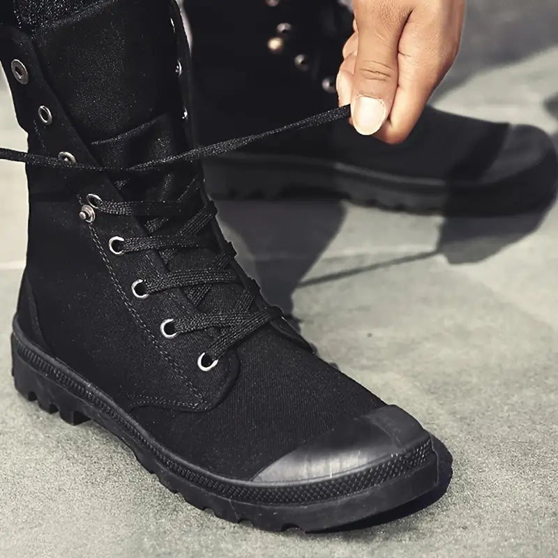 Men's Fashion Canvas Breathable Lightweight Solid Color Boots
