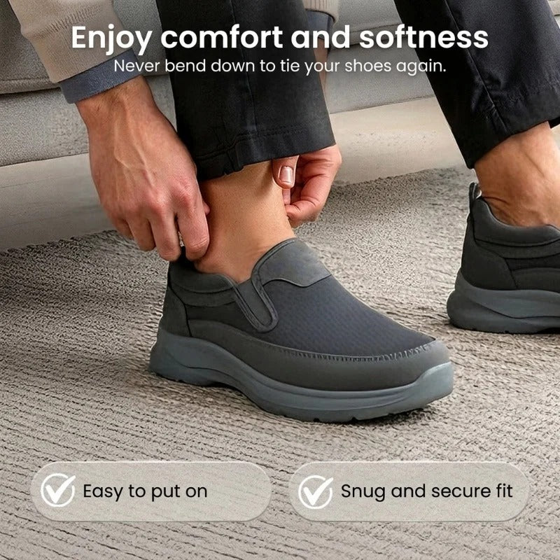 👟Men's Orthopedic Breathable Slip-On Sneakers - Arch Support with Memory Foam Insoles for All-Day Comfort 🏃‍♂️💨