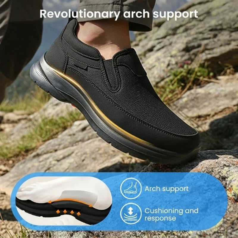 👟Men's Orthopedic Breathable Slip-On Sneakers - Arch Support with Memory Foam Insoles for All-Day Comfort 🏃‍♂️💨